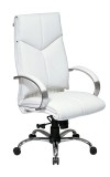 Deluxe High-Back White Executive Leather Chair