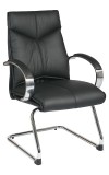 Deluxe Mid-Back Black Executive Leather Visitors Chair