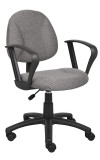 Grey Fabric Deluxe Posture Task Chair with Loop Arms (MB317-GY)