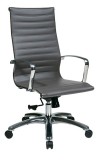 High-Back Grey Eco Leather Chair