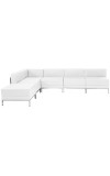 Imagination Series White Leather Sectional Configuration, 6 Pieces