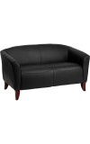  Imperial Series Black Leather Love Seat (MF-111-2-BK-GG)