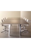 Kai 9 and Rectangular Conference Table with Polished Chrome Legs