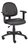 Leather Deluxe Posture Task Chair with Adjustable Arms (MB306)