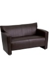 Majesty Series Brown Leather Love Seat (MF-222-2-BN-GG)
