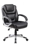 Mid-Back Black Leather Executive Chair (MB8606-BK)