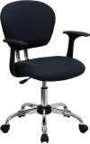 Mid-Back Gray Mesh Task Chair with Arms (MF-H-2376-F-GY-ARMS-GG)