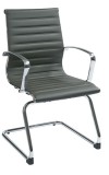 Mid-Back Grey Eco Leather Visitors Chair