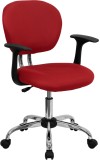 Mid-Back Red Mesh Task Chair with Arms (MF-H-2376-F-RED-ARMS-GG)