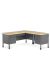 Mesa Series 67 and  L-Shaped Desk with Pedestal Return