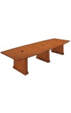 Belmont 14’ Brown Cherry Boat Shape Expandable Conference Table