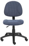 Blue Fabric Armless Deluxe Posture Task Chair (MB315-BE)