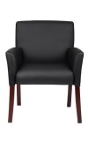 Box Arm Guest Chair with Mahogany Wood Finish Legs (MB619)