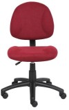 Burgundy Fabric Armless Deluxe Posture Task Chair (MB315-BY)