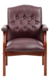 Burgundy Italian Leather Classic Traditional Guest Chair (MB969-B)