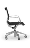 Curva Aluminum Frame Mid-Back Leather Executive Chair with Casters