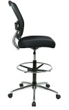 Deluxe Dark Back Drafting Chair with Chrome Finish Base