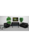 Diplomat Series Black Leather Love Seat (MF-BT-827-2-BK-GG)