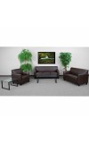 Diplomat Series Brown Leather Love Seat (MF-BT-827-2-BN-GG)