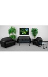 Envoy Series Black Leather Sofa (MF-BT-828-3-BK-GG)