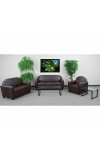 Envoy Series Brown Leather Sofa (MF-BT-828-3-BN-GG)