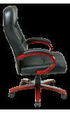 Leather High Back Executive Chair with Cherry Finish Wood (MWD5670)