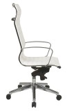High-Back White Eco Leather Chair with Headrest