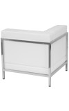 Imagination Series White Leather 2 Piece Corner Chair Set