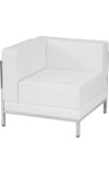 Imagination Series White Leather 4 Piece Chair andamp; Ottoman Set