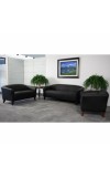  Imperial Series Black Leather Love Seat (MF-111-2-BK-GG)