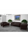 Imperial Series Brown Leather Sofa (MF-111-3-BN-GG)