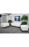  Imperial Series White Leather Sofa (MF-111-3-WH-GG)