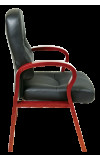 Leather Visitors Chair with Cherry Finish Wood  (MWD5675)