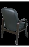 Leather Visitors Chair with Espresso Finish Wood  (MWD5385)