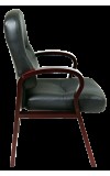 Leather Visitors Chair with Mahogany Finish Wood  (MWD5335)