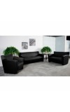 Majesty Series Black Leather Love Seat (MF-222-2-BK-GG)