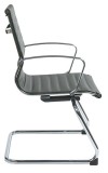 Mid-Back Grey Eco Leather Visitors Chair