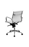 Mid-Back White Ribbed Leather Conference Chair (MF-BT-9826M-WH-GG)