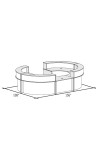 Morpheo 264 and  Curved Reception Desk Shell with Modular Countertop