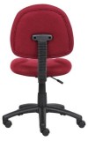 Burgundy Fabric Armless Deluxe Posture Task Chair (MB315-BY)