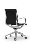 Curva Aluminum Frame Mid-Back Leather Executive Chair with Casters