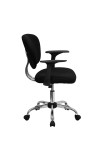 Mid-Back Black Mesh Task Chair with Arms (MF-H-2376-F-BK-ARMS-GG)