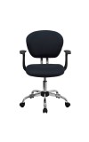 Mid-Back Gray Mesh Task Chair with Arms (MF-H-2376-F-GY-ARMS-GG)