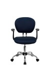 Mid-Back Navy Mesh Task Chair with Arms (MF-H-2376-F-NAVY-ARMS-GG)