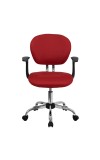 Mid-Back Red Mesh Task Chair with Arms (MF-H-2376-F-RED-ARMS-GG)