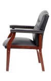 Black Italian Leather Classic Traditional Guest Chair (MB969)