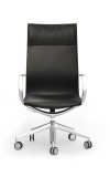 Curva Aluminum Frame Hi-Back Leather Executive Chair with Casters