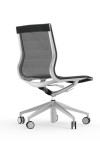 Curva Aluminum Frame Mid-Back Mesh Armless Executive Chair with Casters