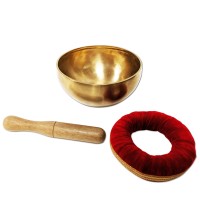 Hand Beaten 6.5&quot; Singing Bowl w/Cushion and Striker