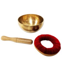 Hand Beaten 6&quot; Singing Bowl w/Cushion and Striker